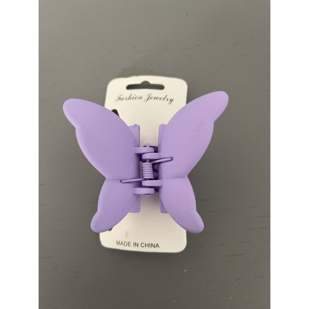 NEW BRIGHT PURPLE  BUTTERFLY HAIR CLIP SOFT MATTE COLOR HAIR ACCESSORIES